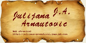 Julijana Arnautović vizit kartica